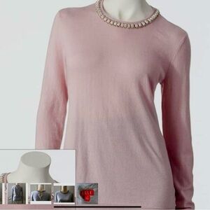 Jewel neck top, new with tags.  Lightweight sweater material